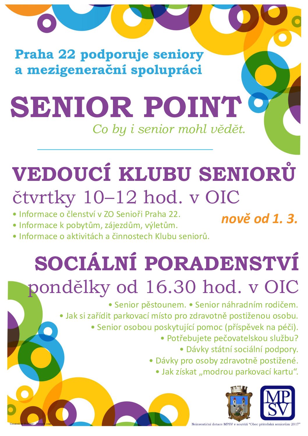 Podpora seniorů na Praze 22 a mezigenerační spolupráce.